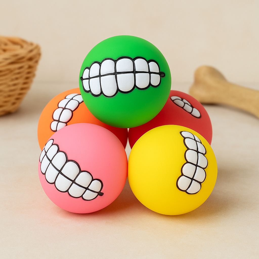 Squeaky Rubber Teeth Pet Toy